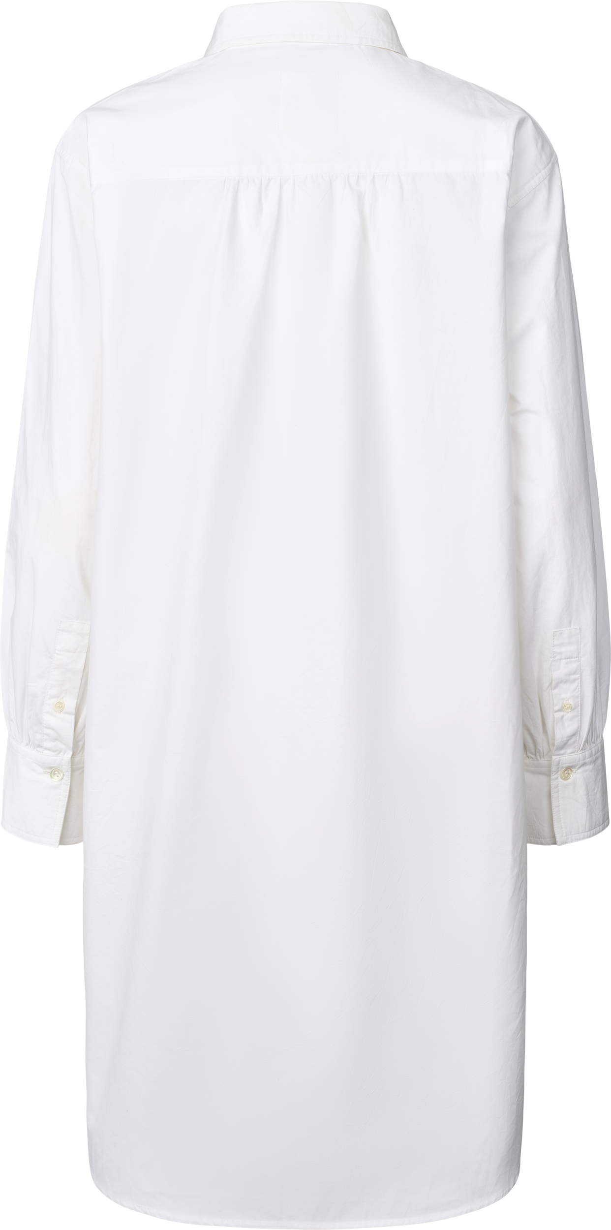 Tunica camicia oversize in popeline di cotone biologico bianca