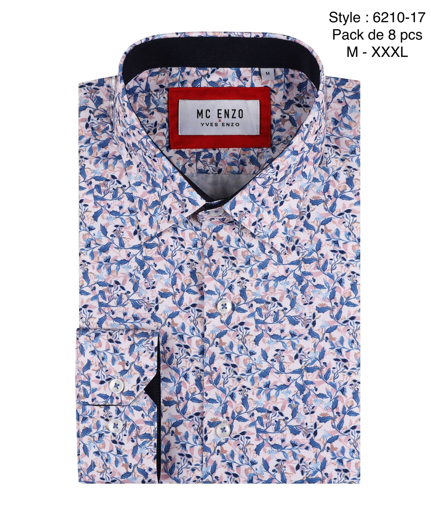 Camicia comfort a fantasia Liberty rosa