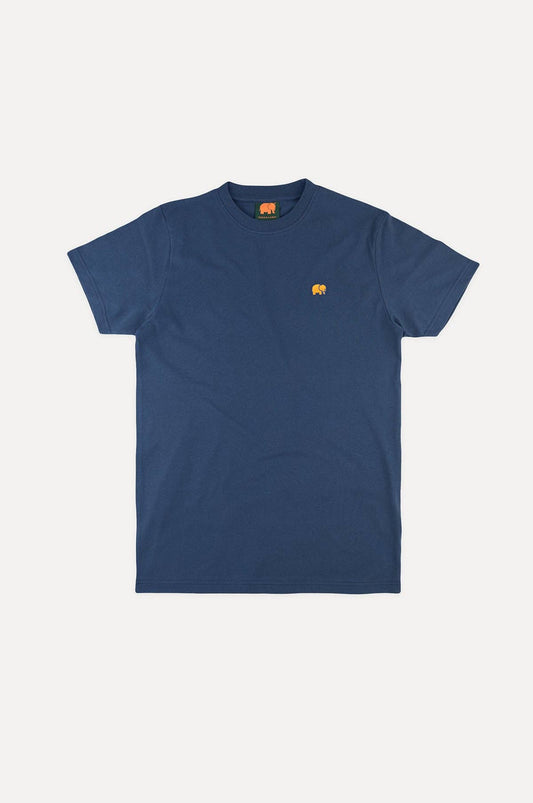 T-shirt essenziale in cotone biologico blu