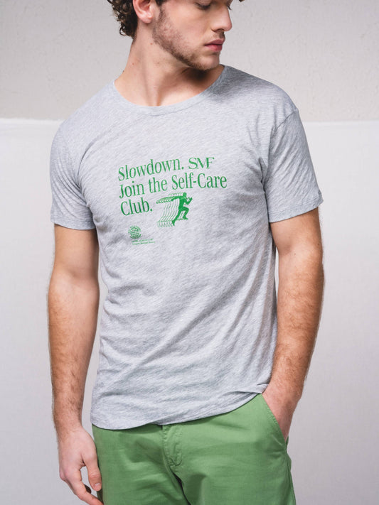 T-shirt in cotone con stampa messaggio
