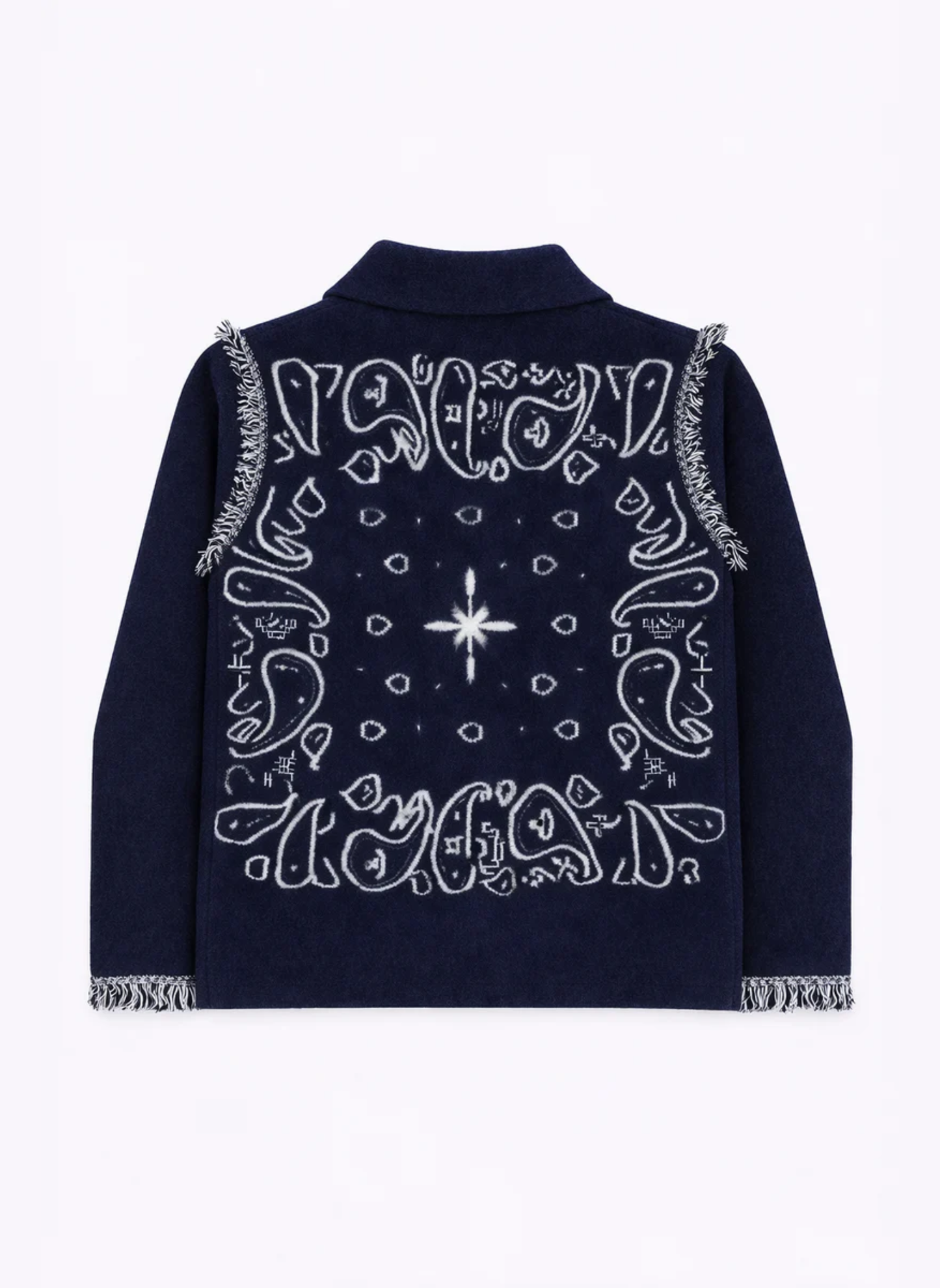 Gilet Nisani con ricamo bandana e frange