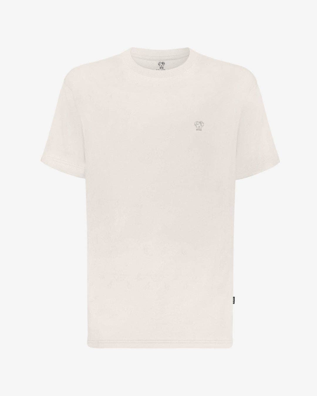 T-shirt antimacchia con logo avorio