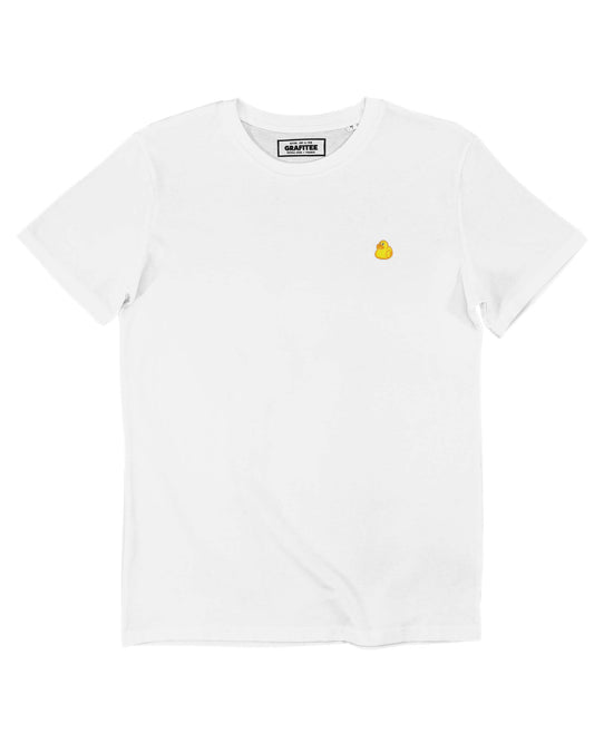 T-shirt Anatra Gialla Ricamata in Cotone Biologico