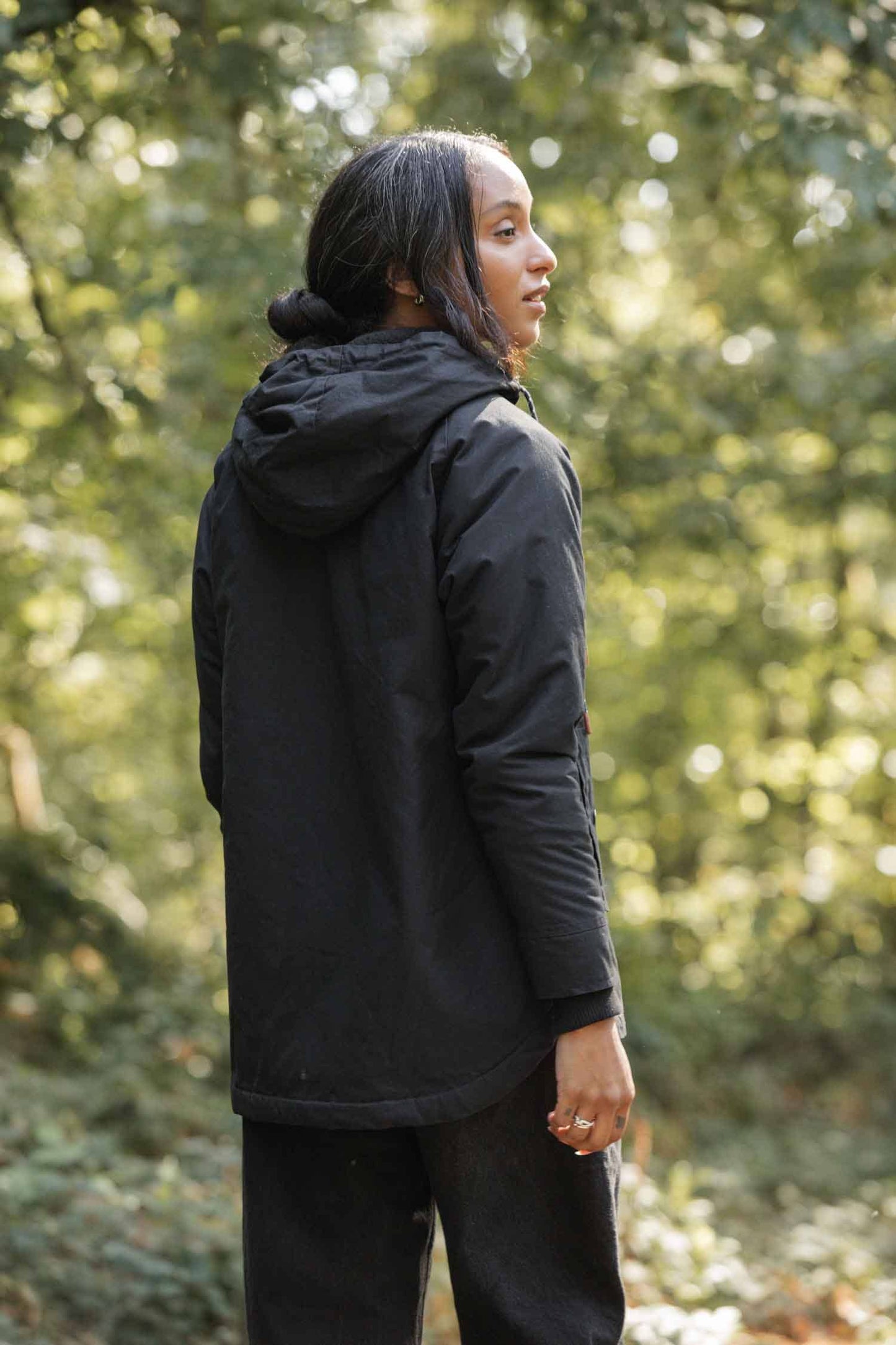 Parka Sequoia in cotone cerato nero
