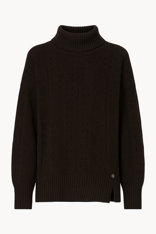 Maglia Dolcevita Oversize in Maglia Lavorata