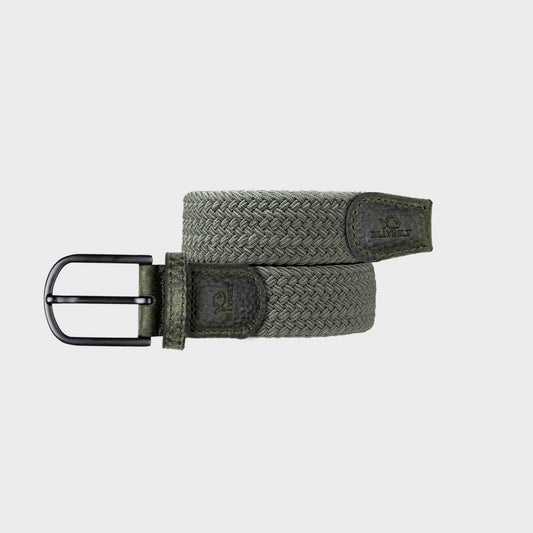 Cintura intrecciata elastica verde foresta