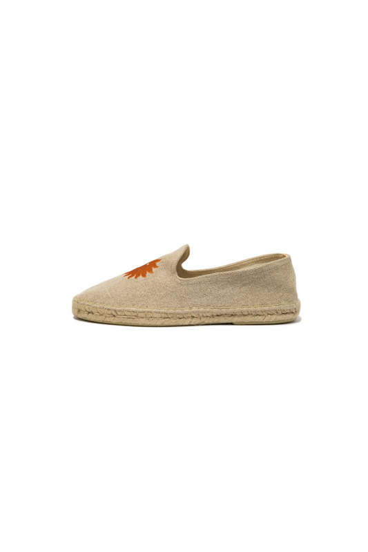 Espadrillas mediterranee in lino con ricamo sole