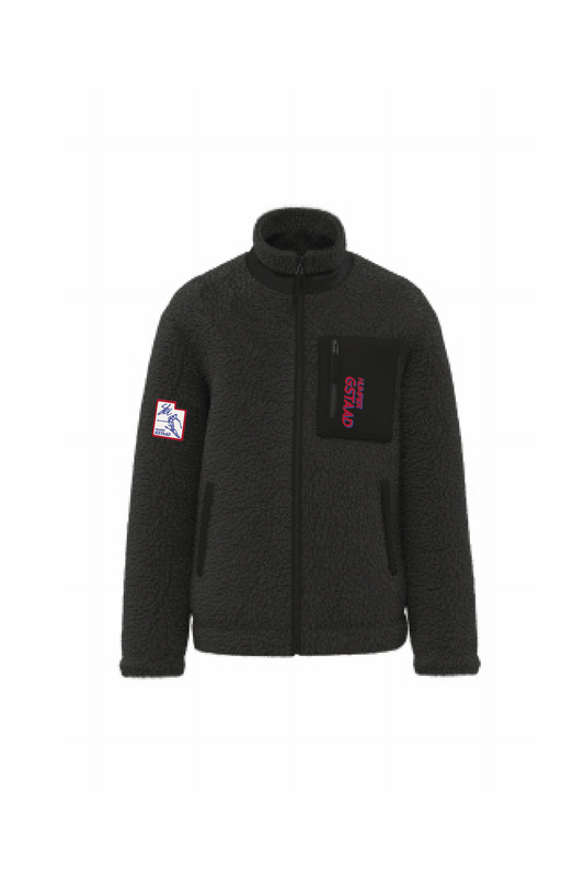 Giacca in pile sherpa nera Gstaad