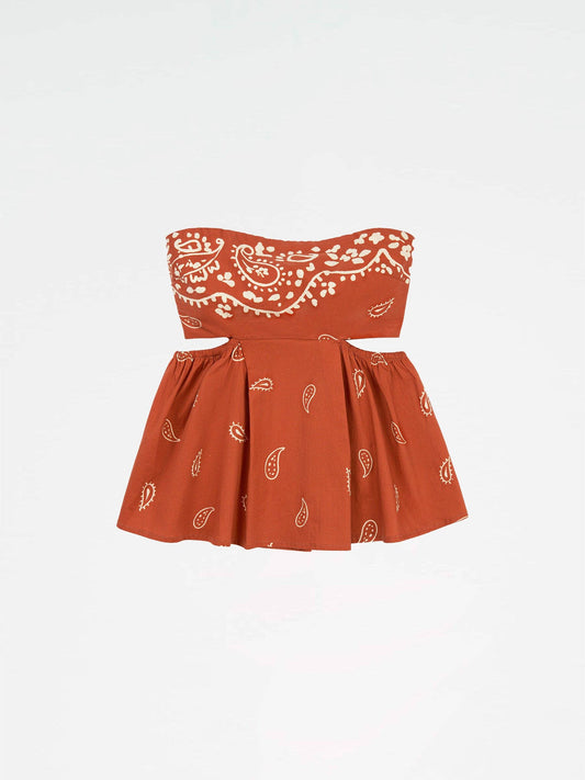 Top a fascia bandana terracotta