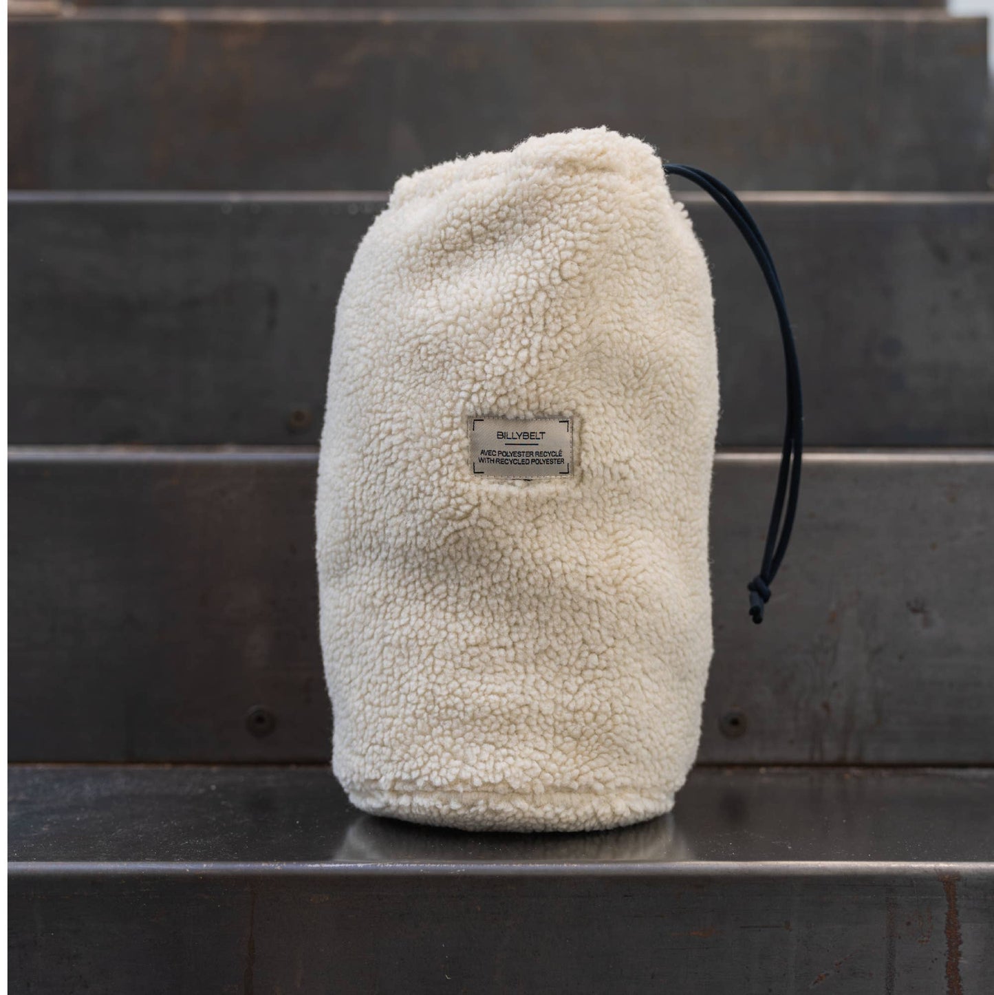 Felpa sherpa beige in poliestere riciclato