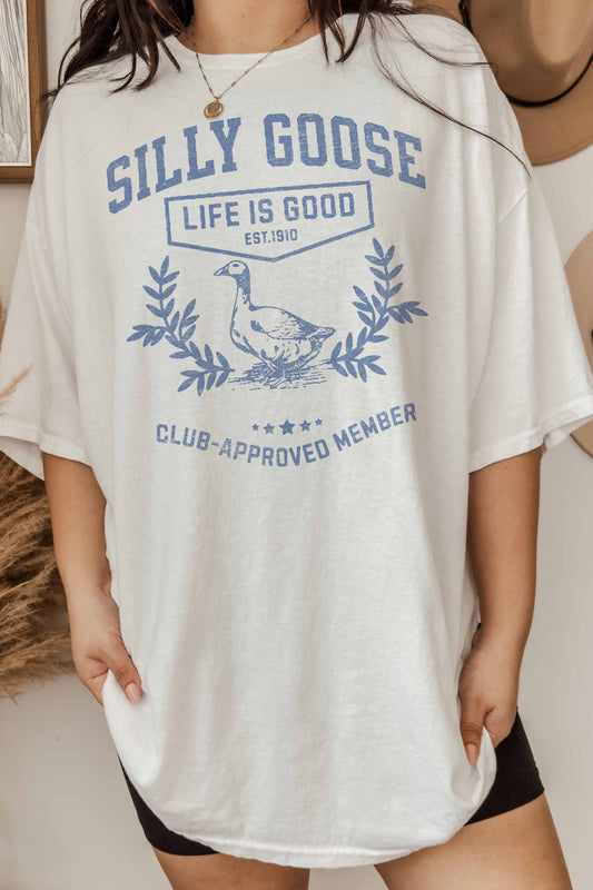 T-shirt oversize con grafica Silly Goose