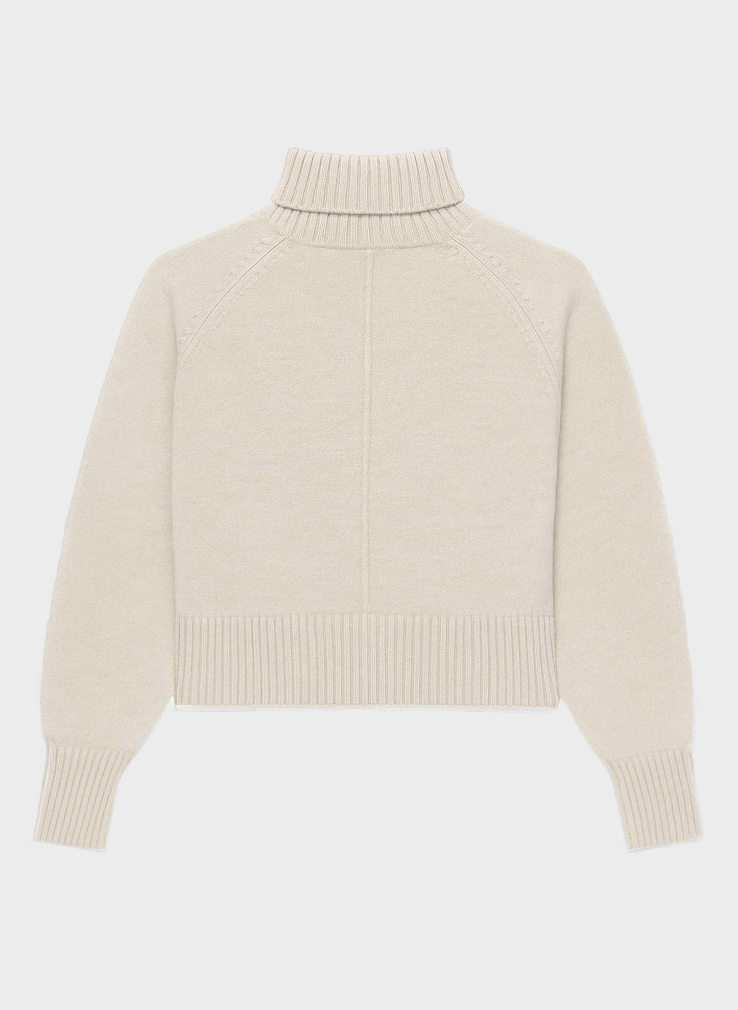Maglione dolcevita in maglia calda color crema