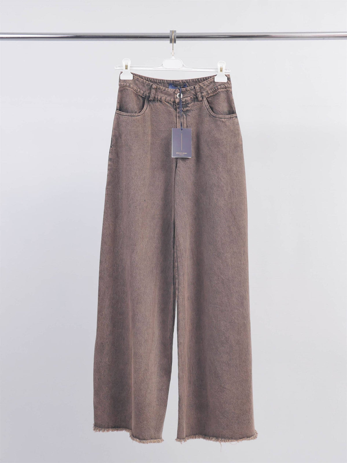 Jeans ampi grigio rosato in cotone