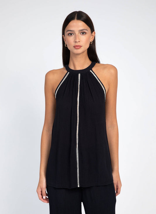 Top Suzìa Notte in viscosa