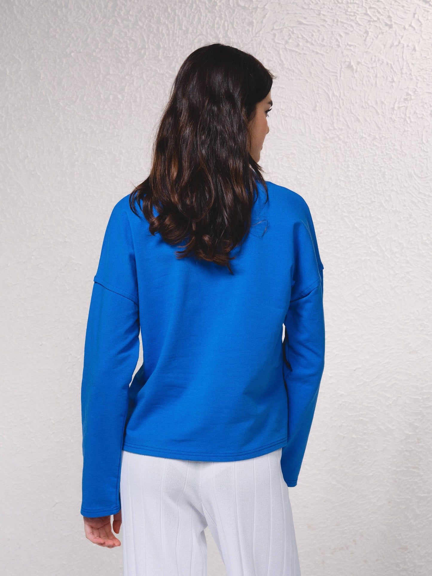 Maglia polo in misto cotone a maniche lunghe