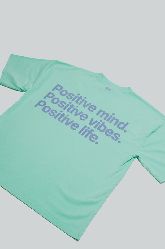 T-shirt oversize Positive Mind verde menta