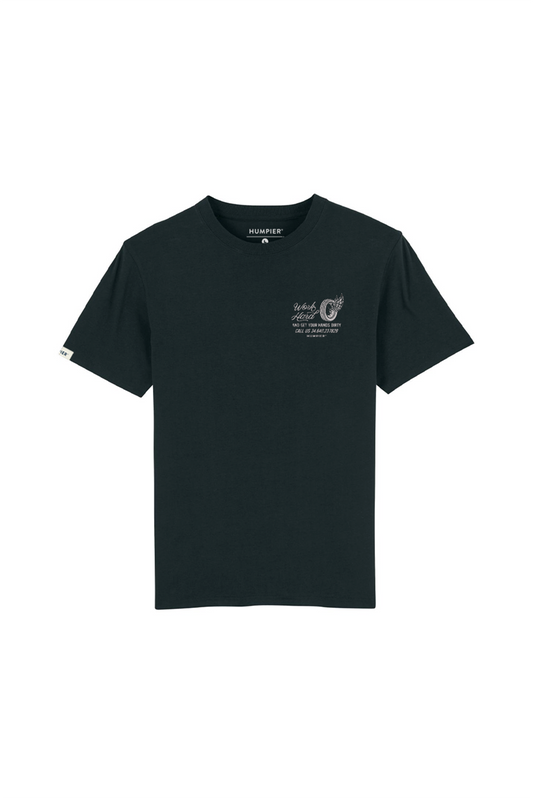 T-shirt nera Oldie in cotone biologico con stampa