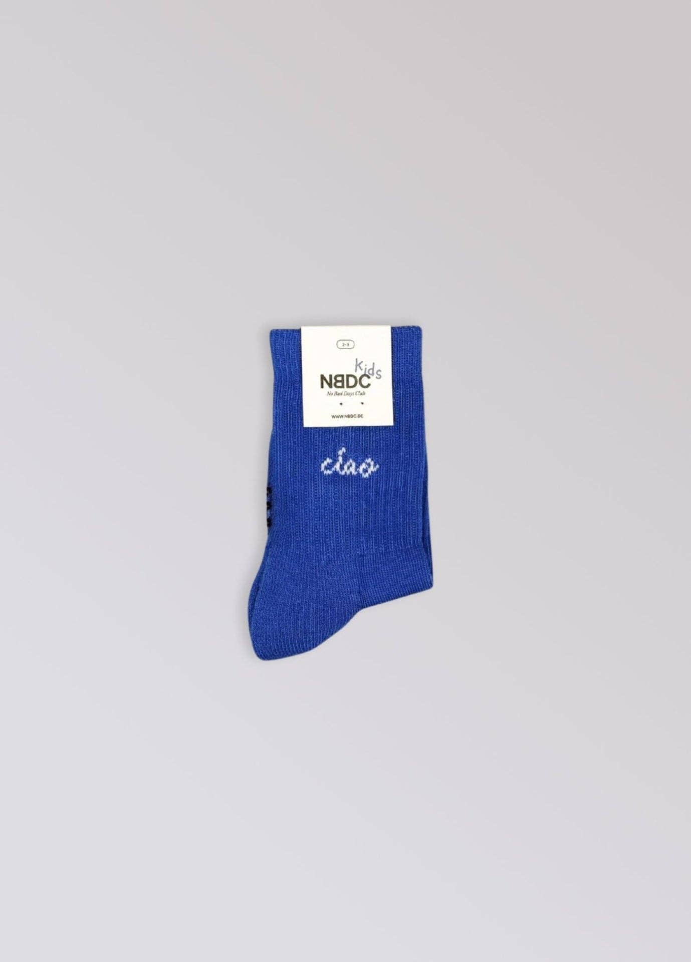 Calzini Bambino Blu “Ciao” in Cotone Biologico