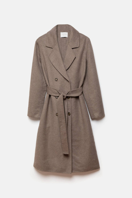 Cappotto doppiopetto con cintura