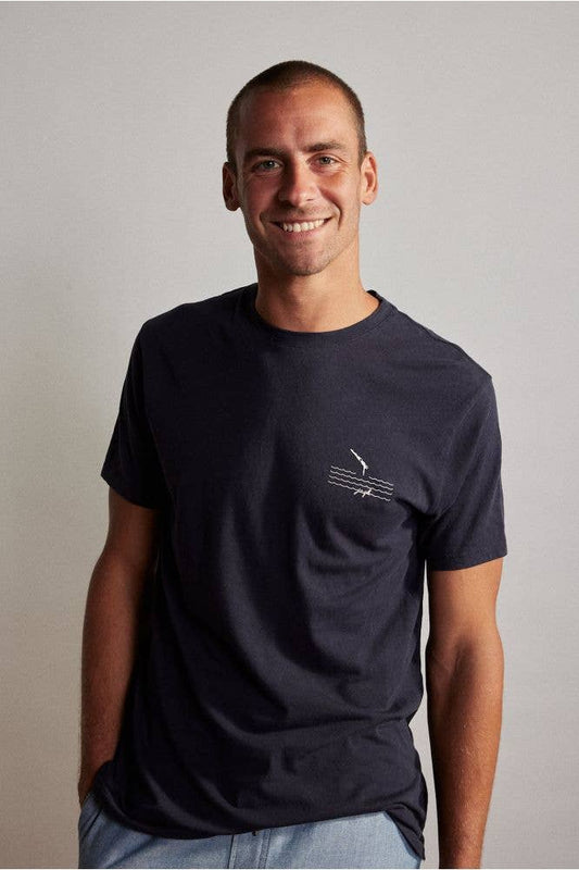 T-shirt Neptune Diver in cotone e lino