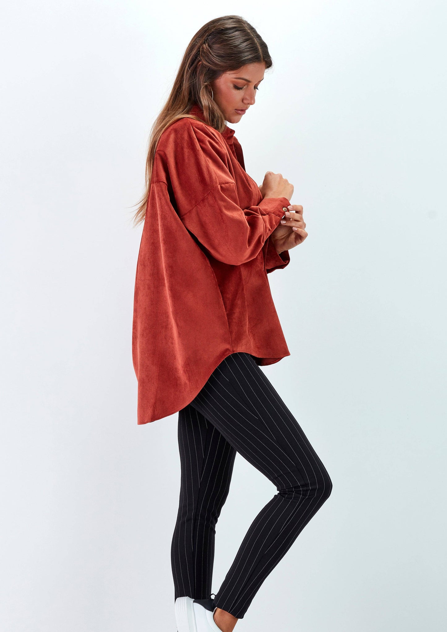 Leggings gessati elasticizzati