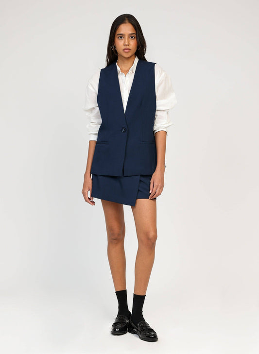 Gilet sartoriale blu navy Zalia