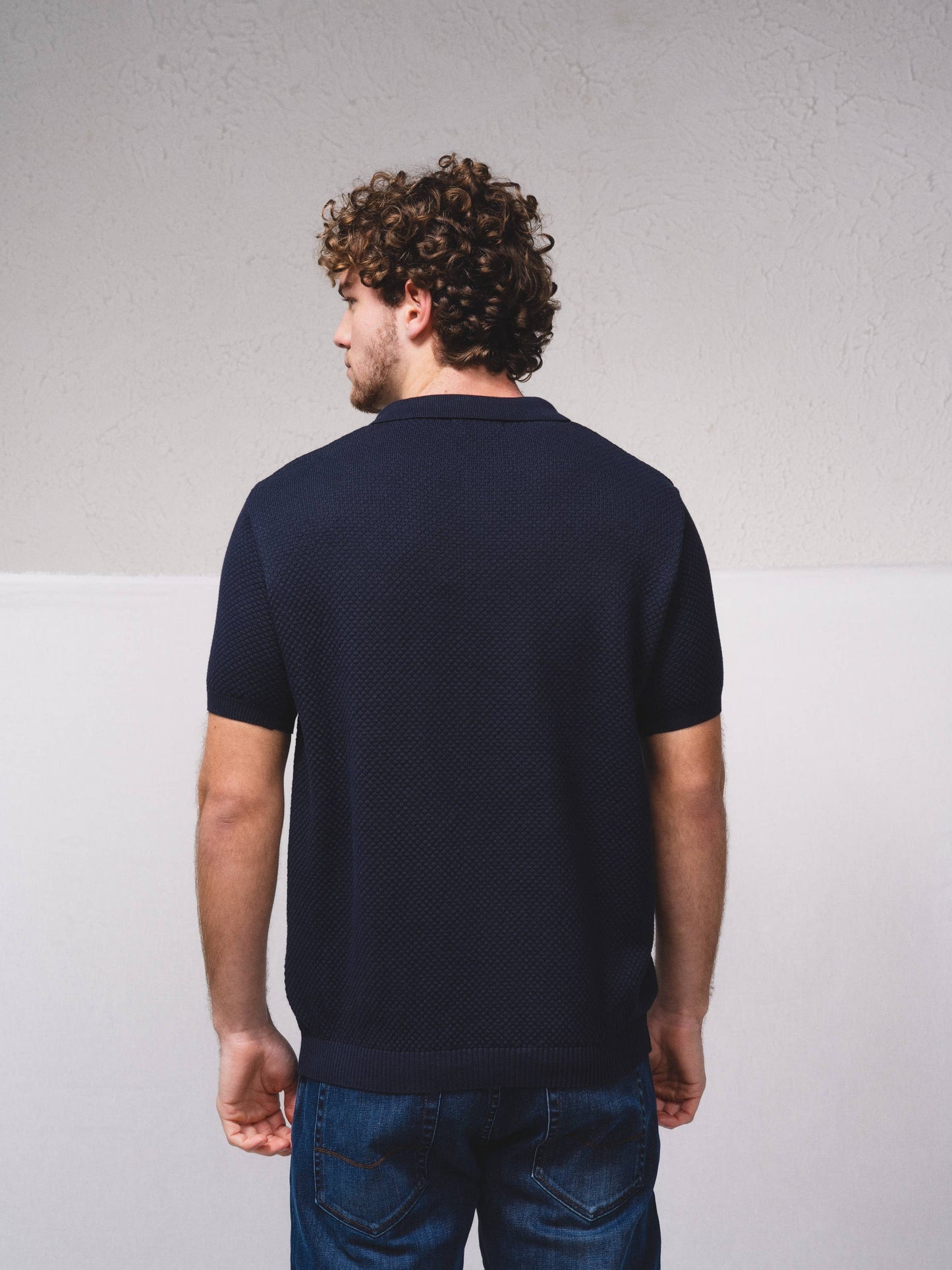 Polo in maglia di cotone a manica corta