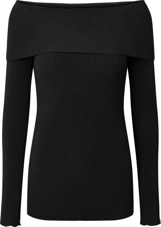 Top Asha nero in lana