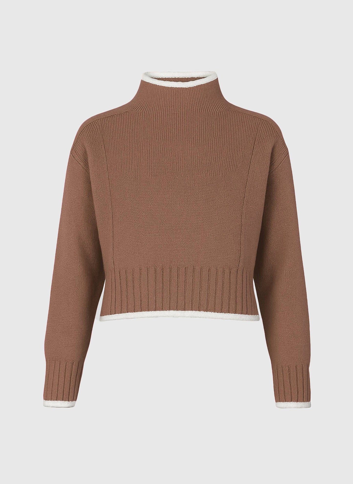 Maglione Lazario marrone glacé a collo alto