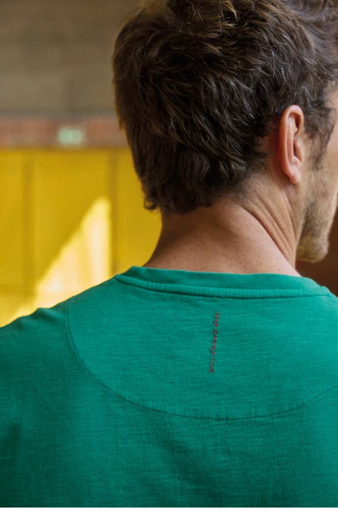 T-shirt Feel Good in cotone verde elettrico