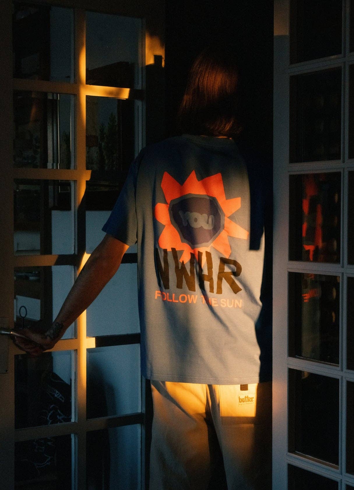 T-shirt oversize blu Follow the Sun