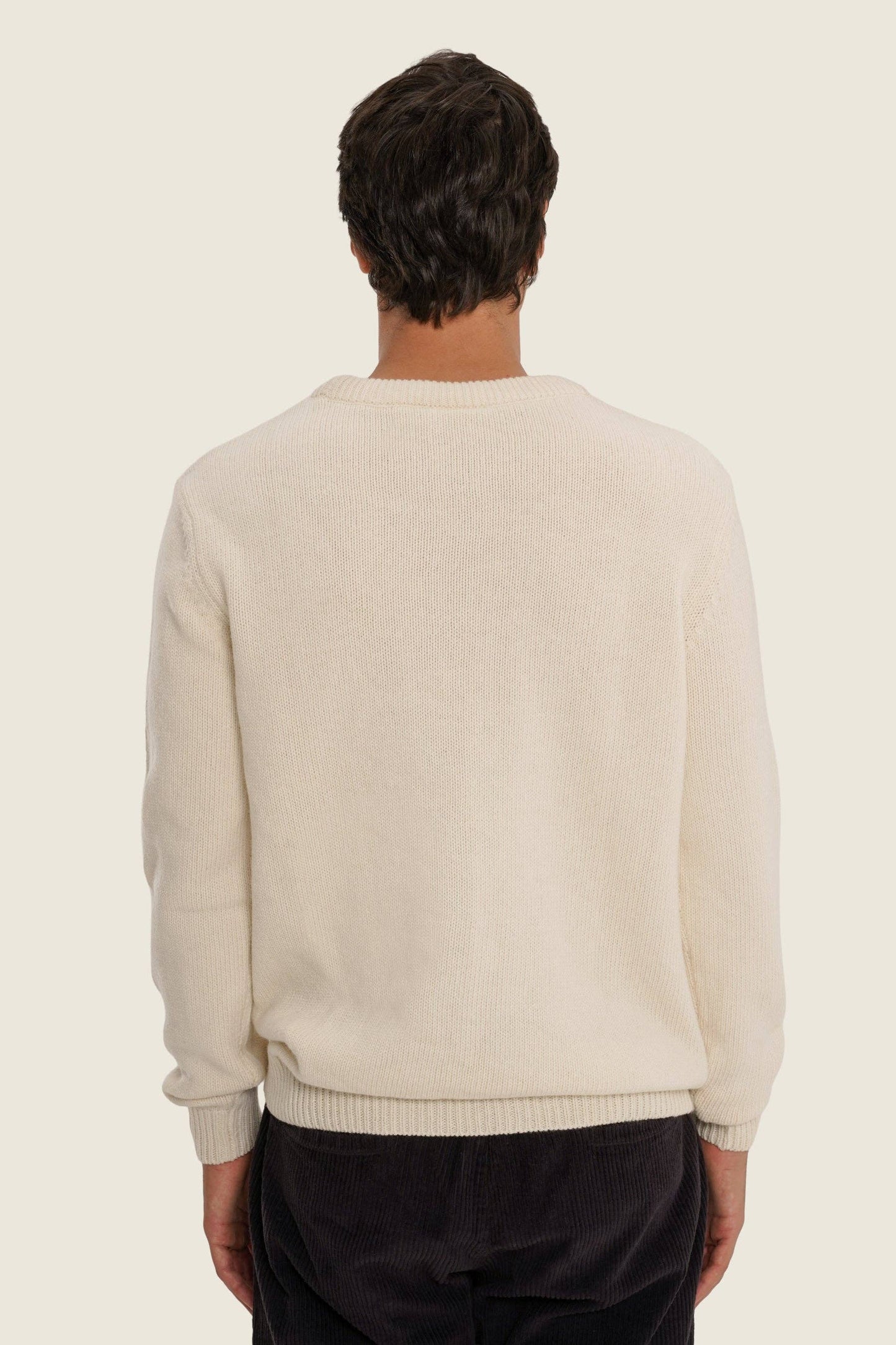 Maglione in maglia bianco neve in cotone organico