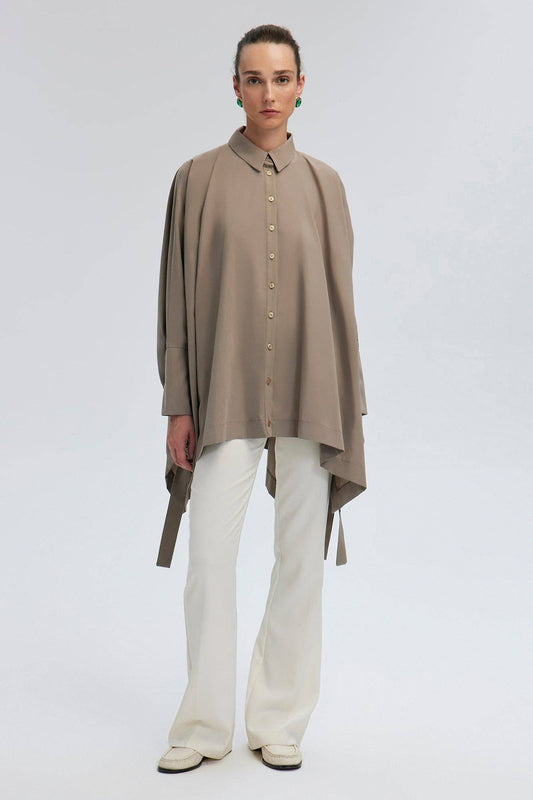 Camicia oversize con nastro laterale