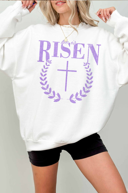 Felpa oversize grafica “He Is Risen”