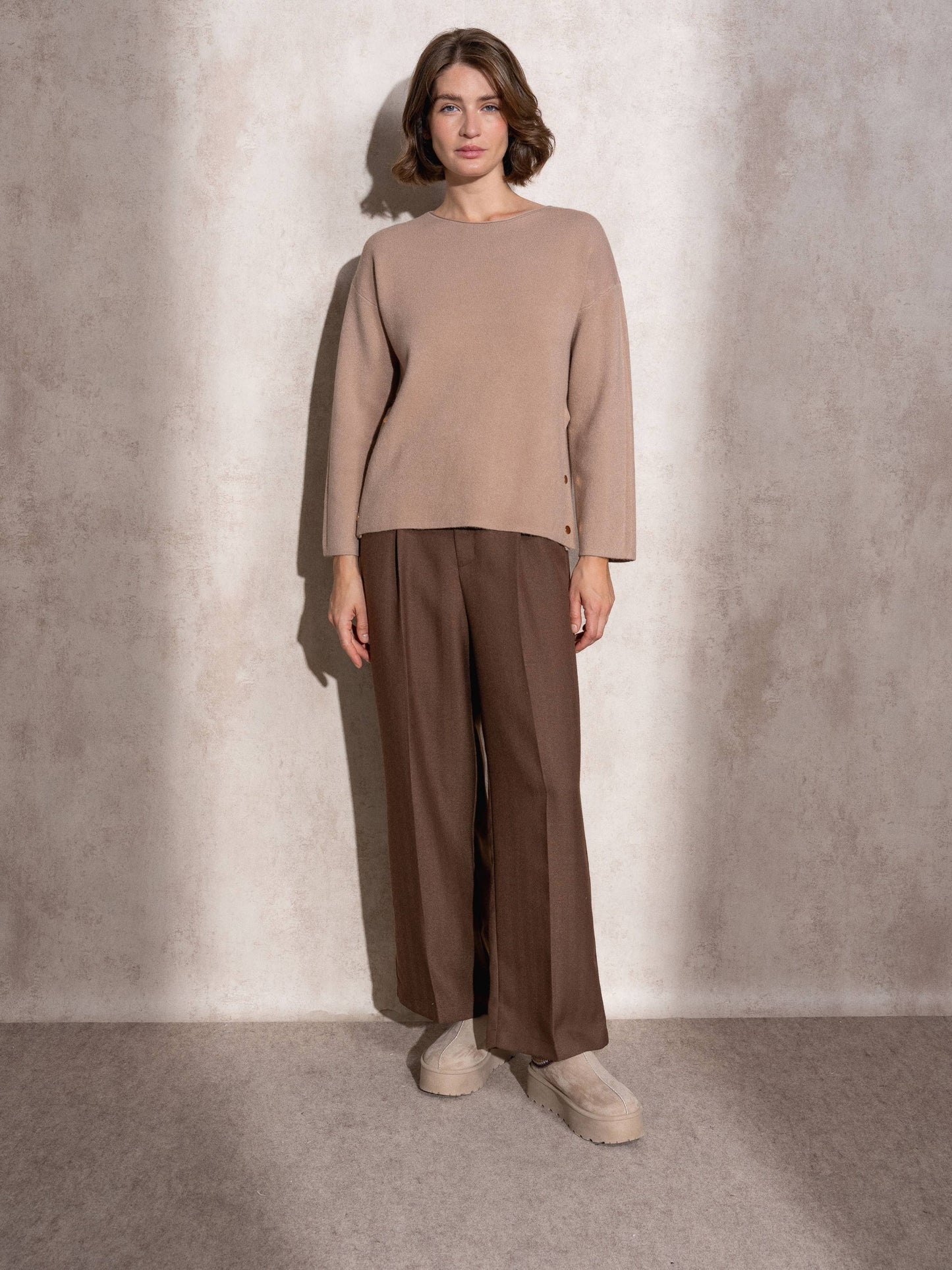 Maglia in maglia boxy con bottoni laterali