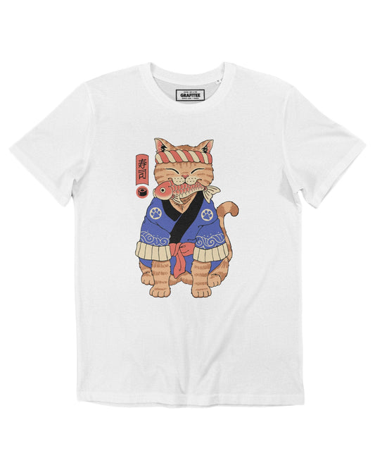 T-shirt Sushi Meowster con gatto maestro di sushi