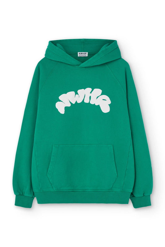 Felpa oversize con cappuccio Verde Bubble NWHR