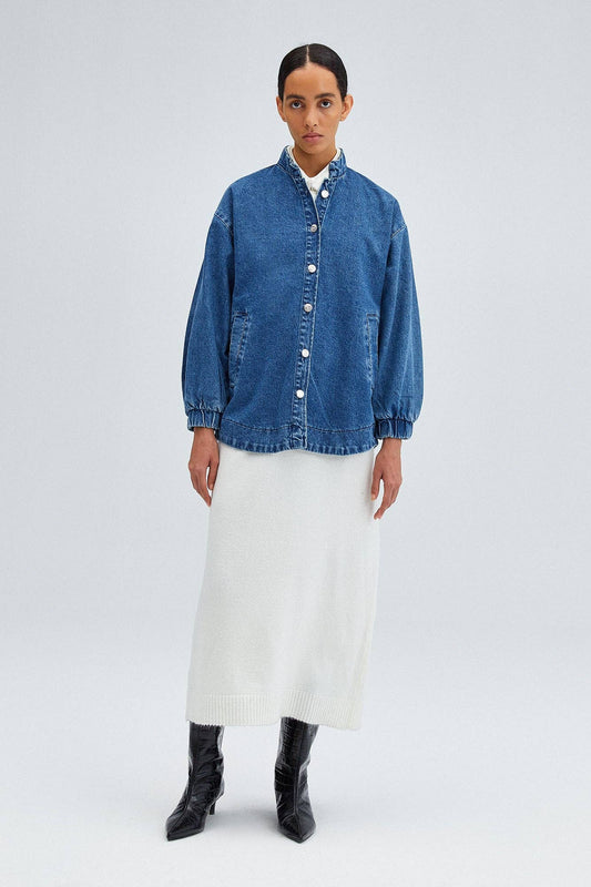 Giacca bomber oversize in denim