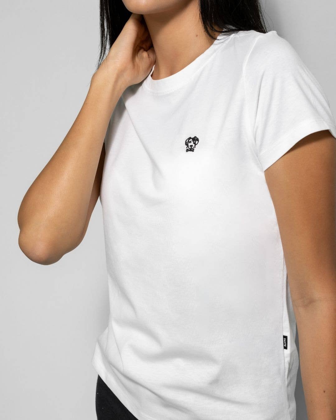 T-shirt donna bianca antimacchia in cotone