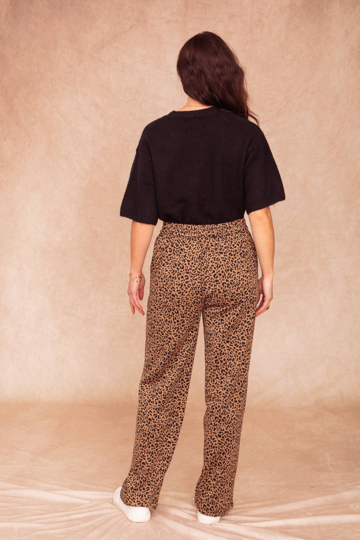 Pantaloni palazzo animalier da donna