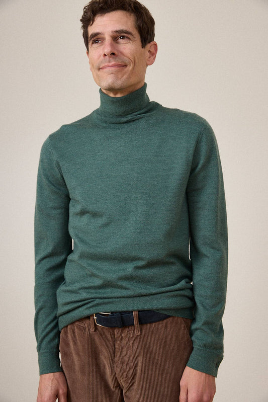 Maglione dolcevita in lana merino Radieux verde