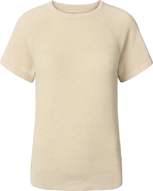 T-shirt in maglia di cotone biologico color ecrù