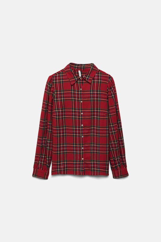 Camicia tartan a quadri con maniche lunghe