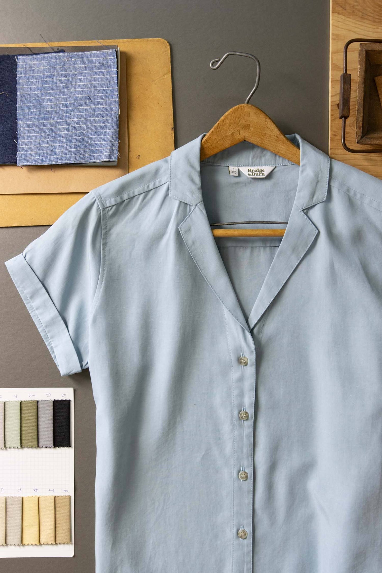 Camicia Innes a maniche corte azzurro cielo