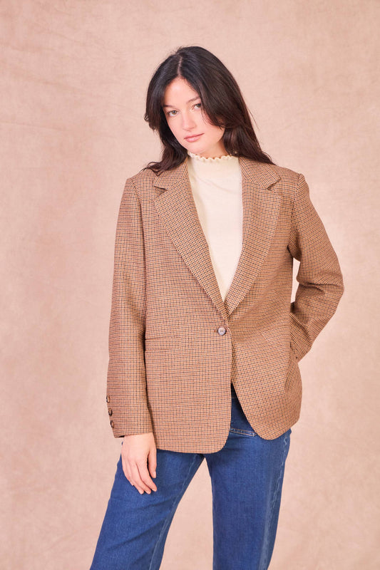 Giacca sartoriale a quadri in misto lana Gustin