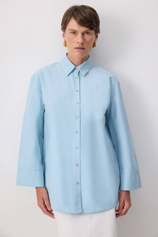 Camicia oversize con maniche a kimono