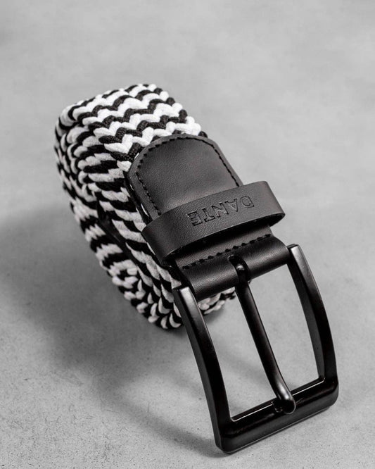Cintura elastica bicolore bianco e nero