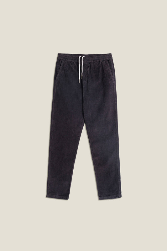 Pantaloni in velluto a coste color carbone