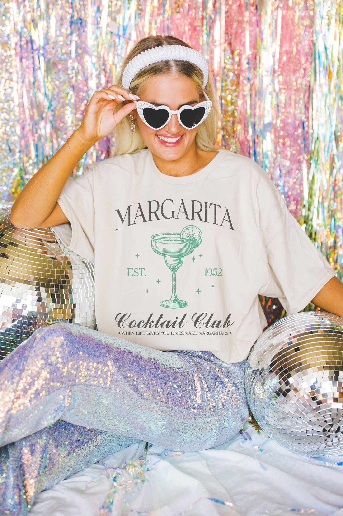 T-shirt oversize con grafica Margarita Cocktail Club