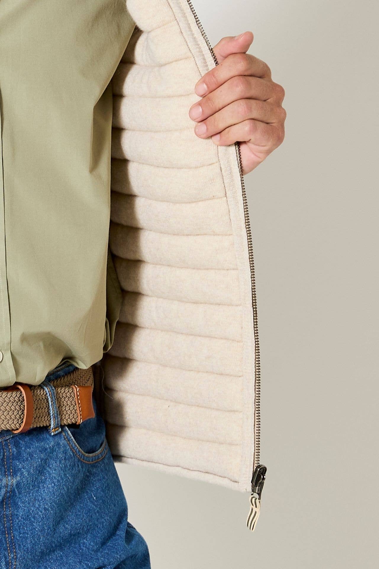 Gilet Imbottito Reversibile Uomo Beige